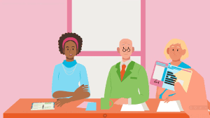 Afbeelding uit video, je ziet iemand die het identificatiebewijs laat zien in het stembureau